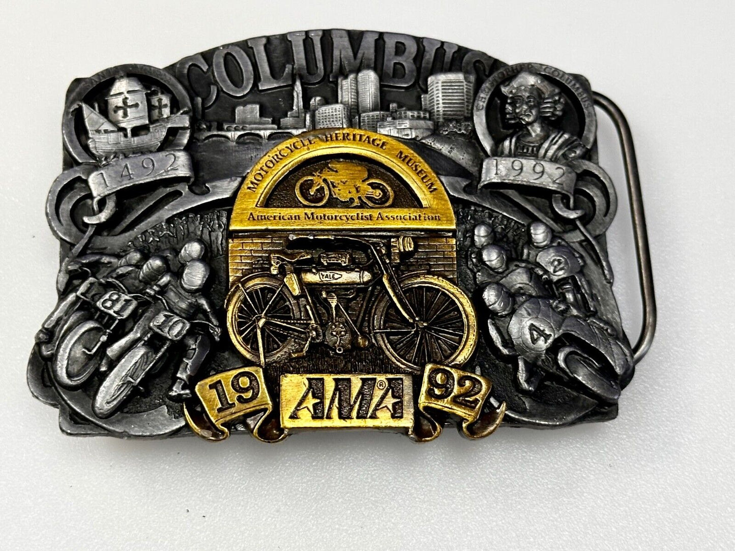 AMA American Motorcyclist Asso. Columbus Ohio 1992 Commemorative Belt Buckle