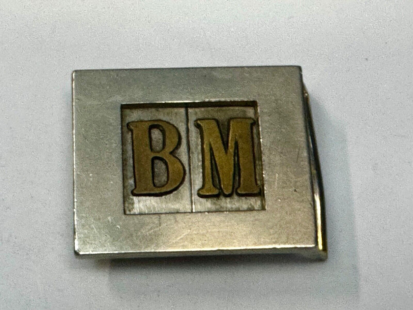 Vintage Letters Initial's BM two tone Belt Buckle