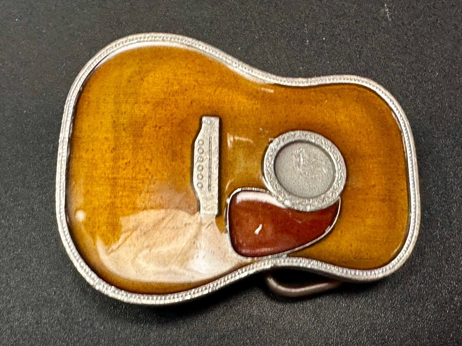 Acoustic Guitar Body Shaped Music Realistic Brown Bergamot N-261 Belt Buckle