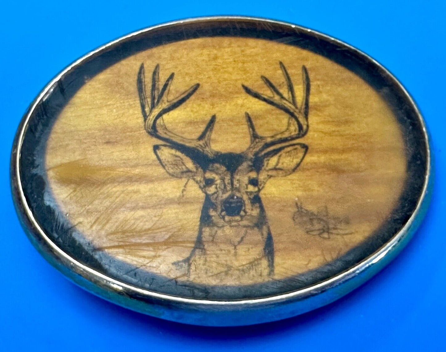 Deer Elk Buck Doe Gorgeous 1970s VON WEST Belt Buckle