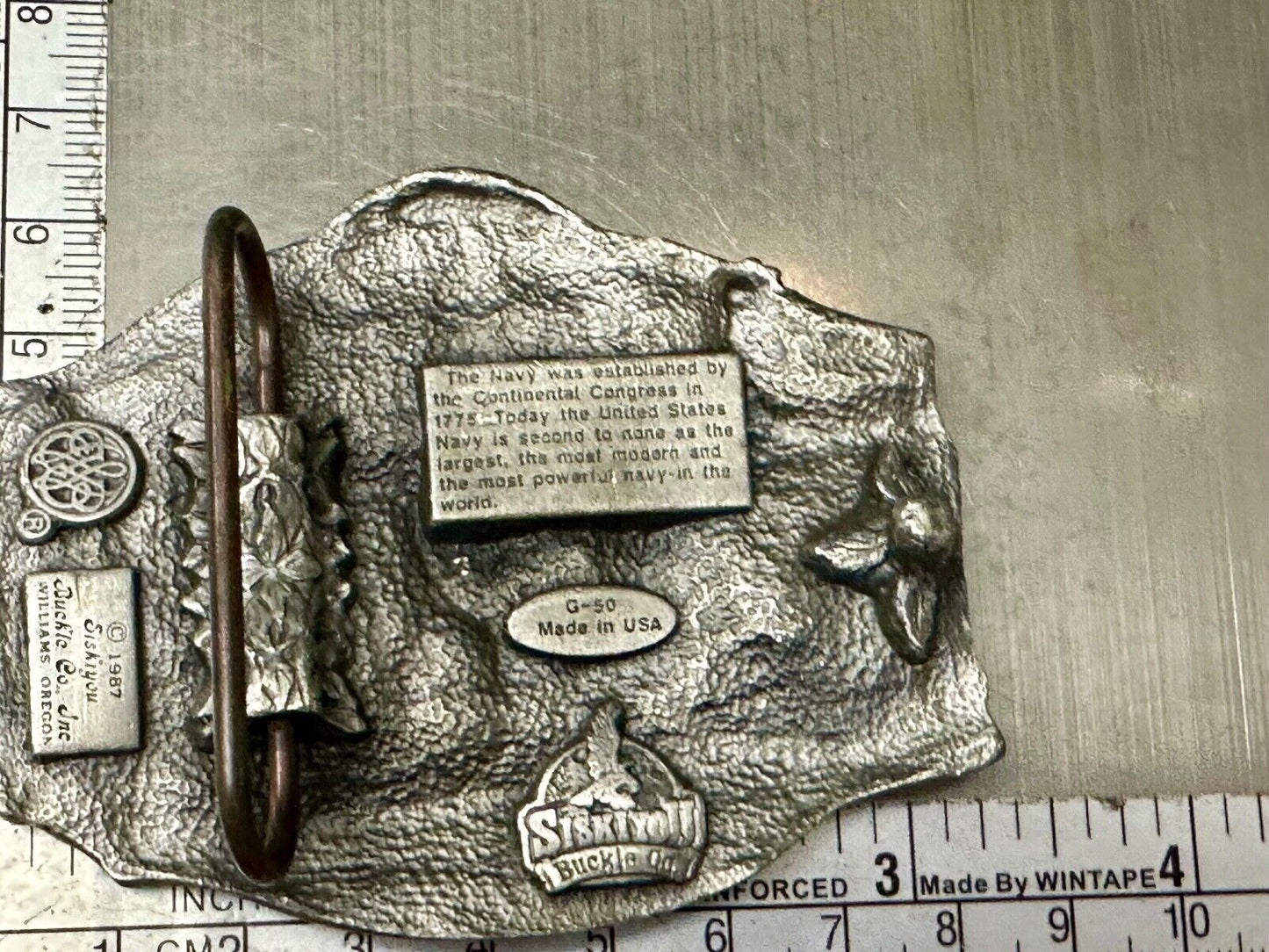United States Navy - Patriot America G-50 Commemorative Siskiyou Belt Buckle
