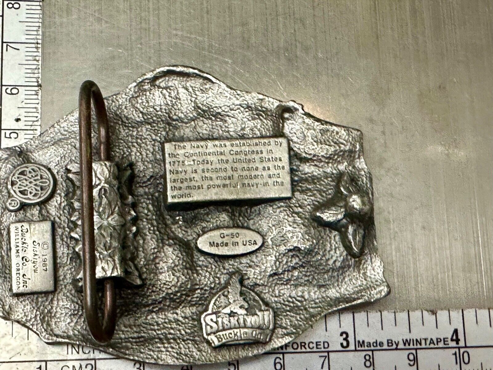 United States Navy - Patriot America G-50 Commemorative Siskiyou Belt Buckle