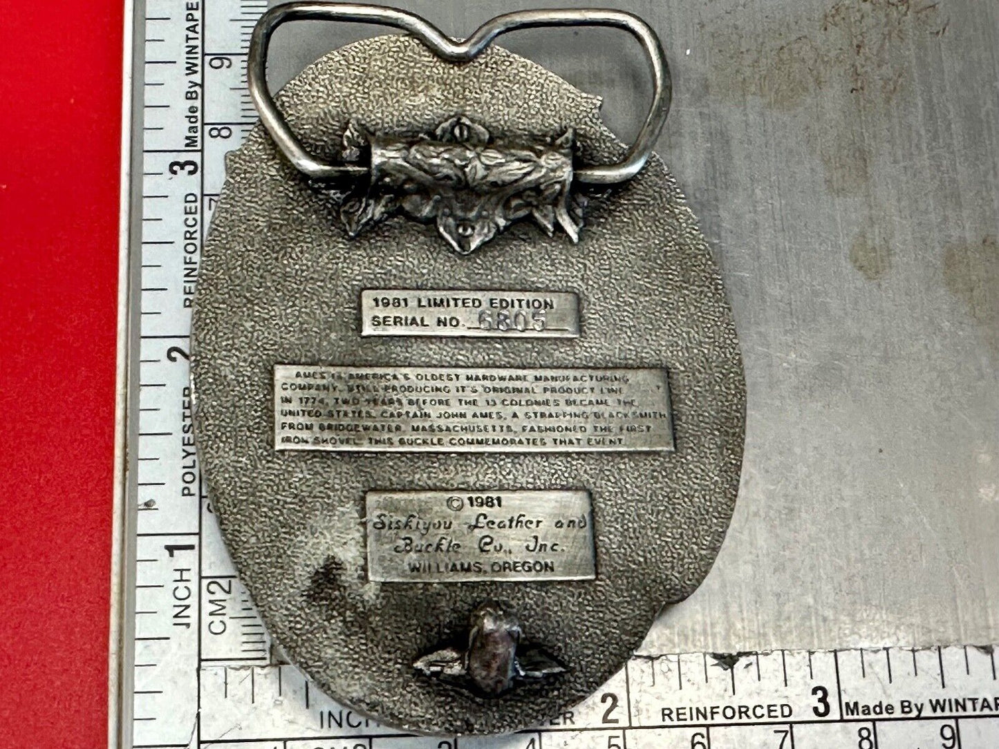 Ames Tools Co America's oldest! since 1774 Vintage 1981 belt buckle