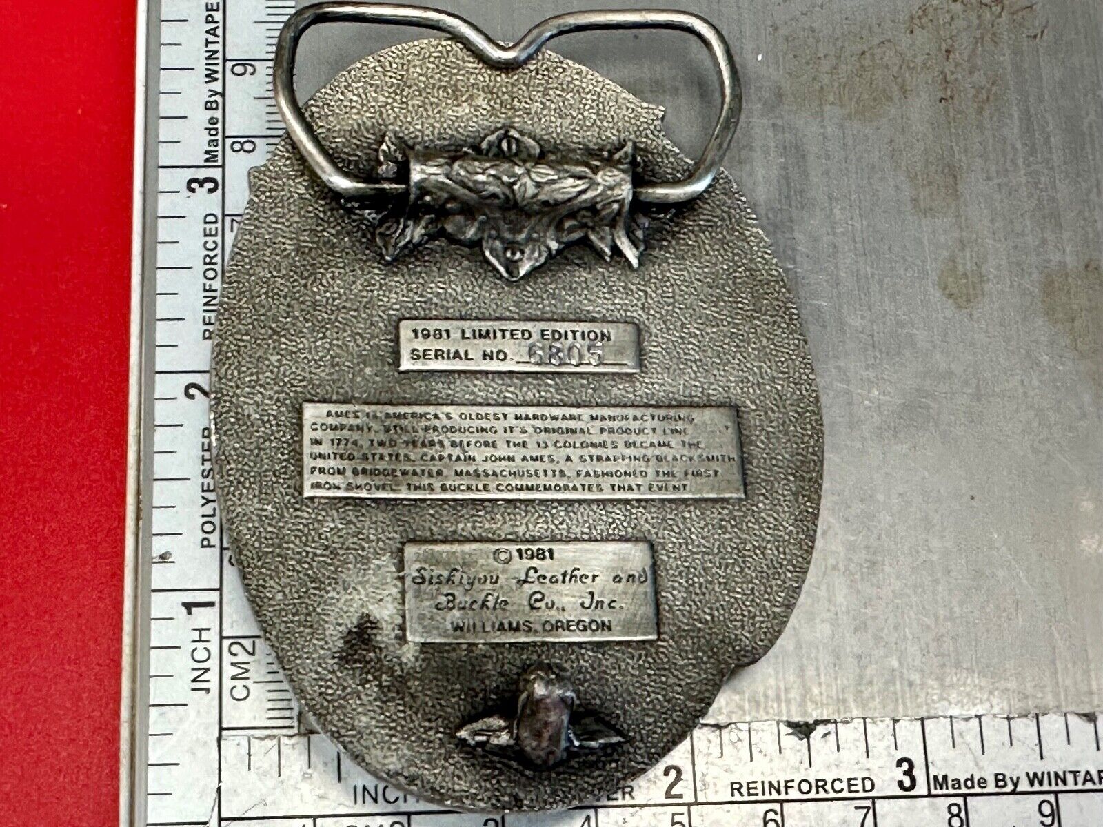 Ames Tools Co America's oldest! since 1774 Vintage 1981 belt buckle