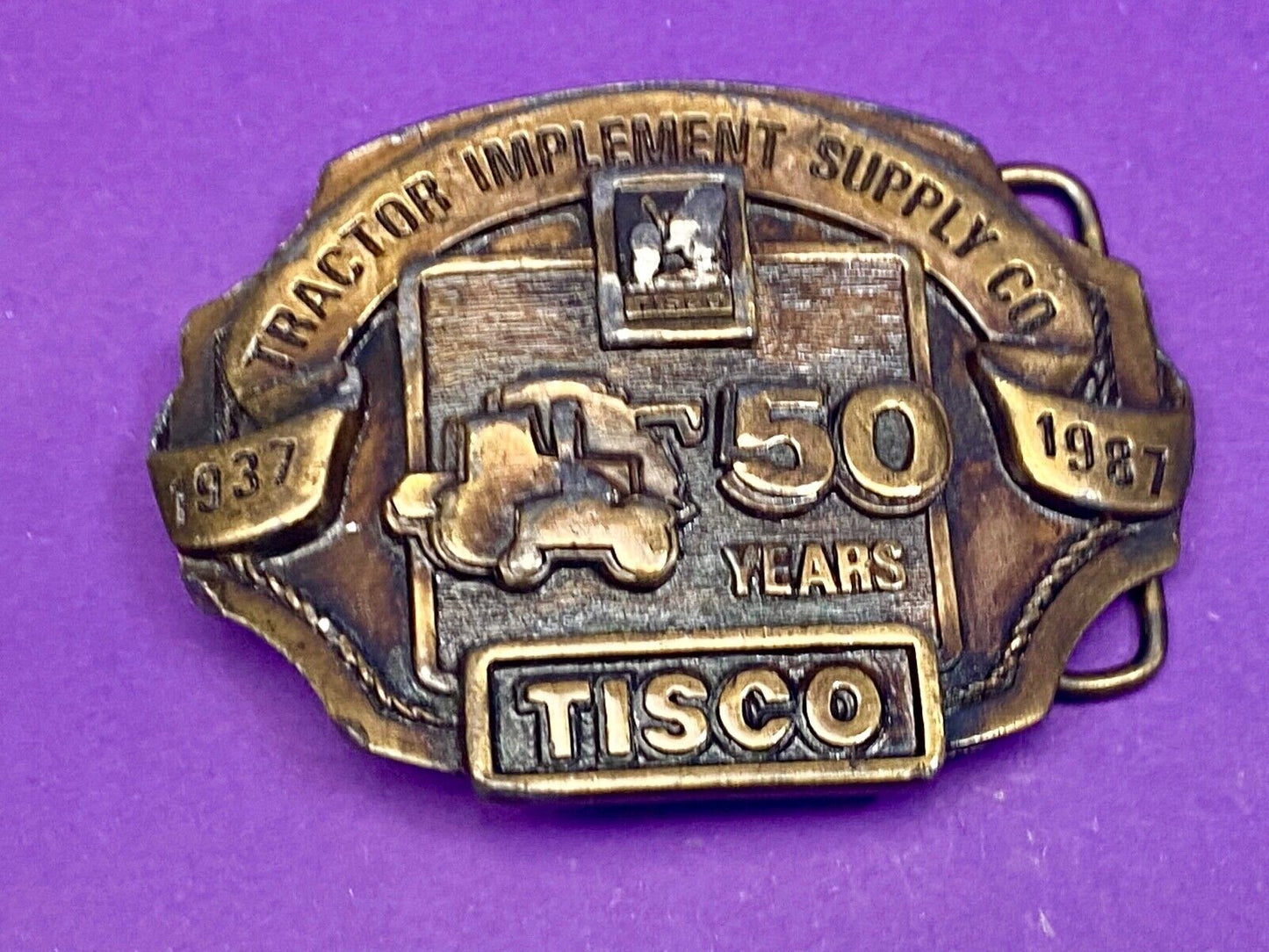 Tisco Tractor Implement Supply Agriculture Farm Farming 50 Year Belt Buckle