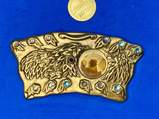 American Carousel 4th coin collectors centerpiece Large gold tone belt buckle