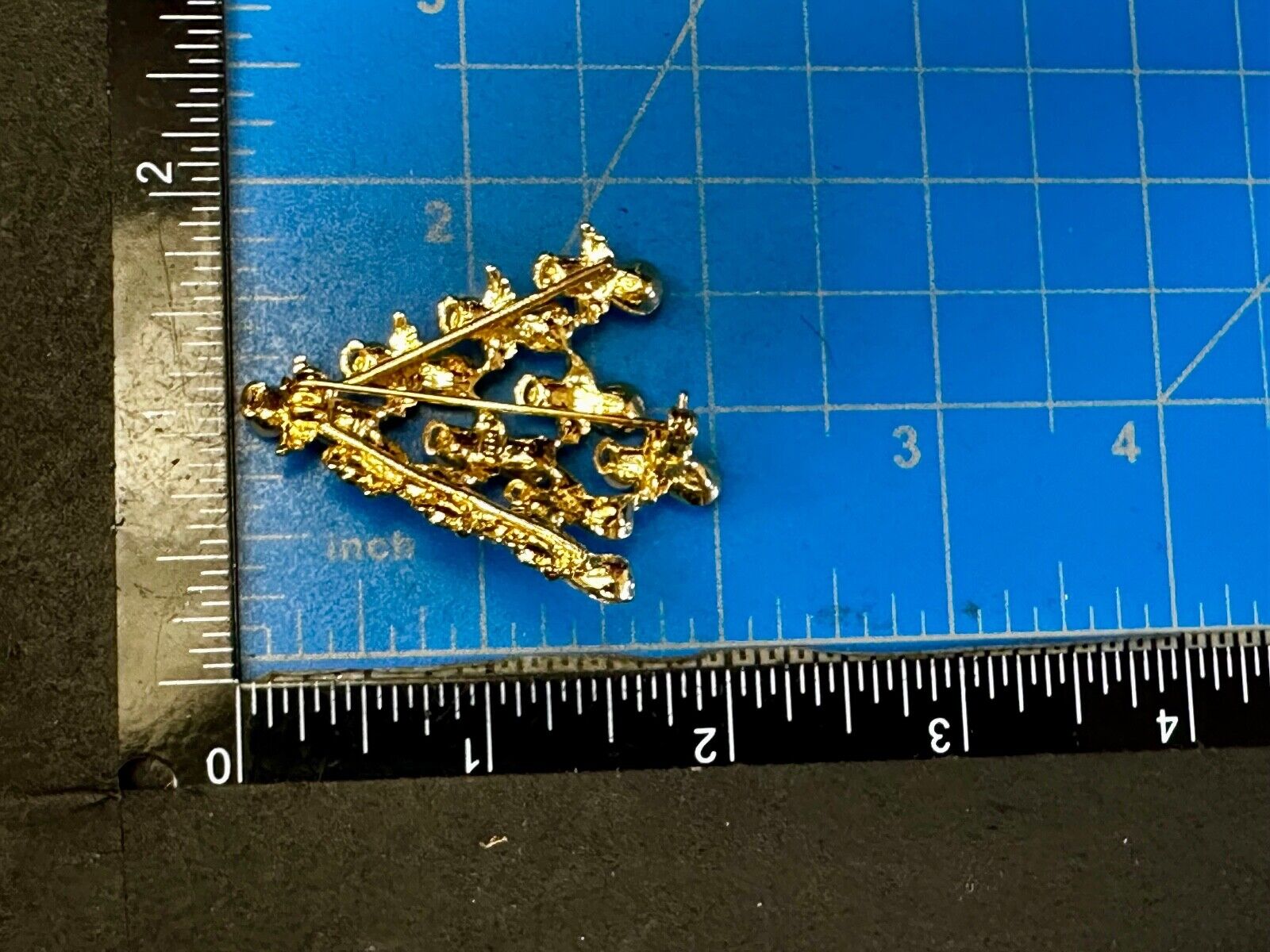 Angel Christmas Tree with Faux Pearls Vtg. Gold Tone Brooch Pin by Ninna Ricci
