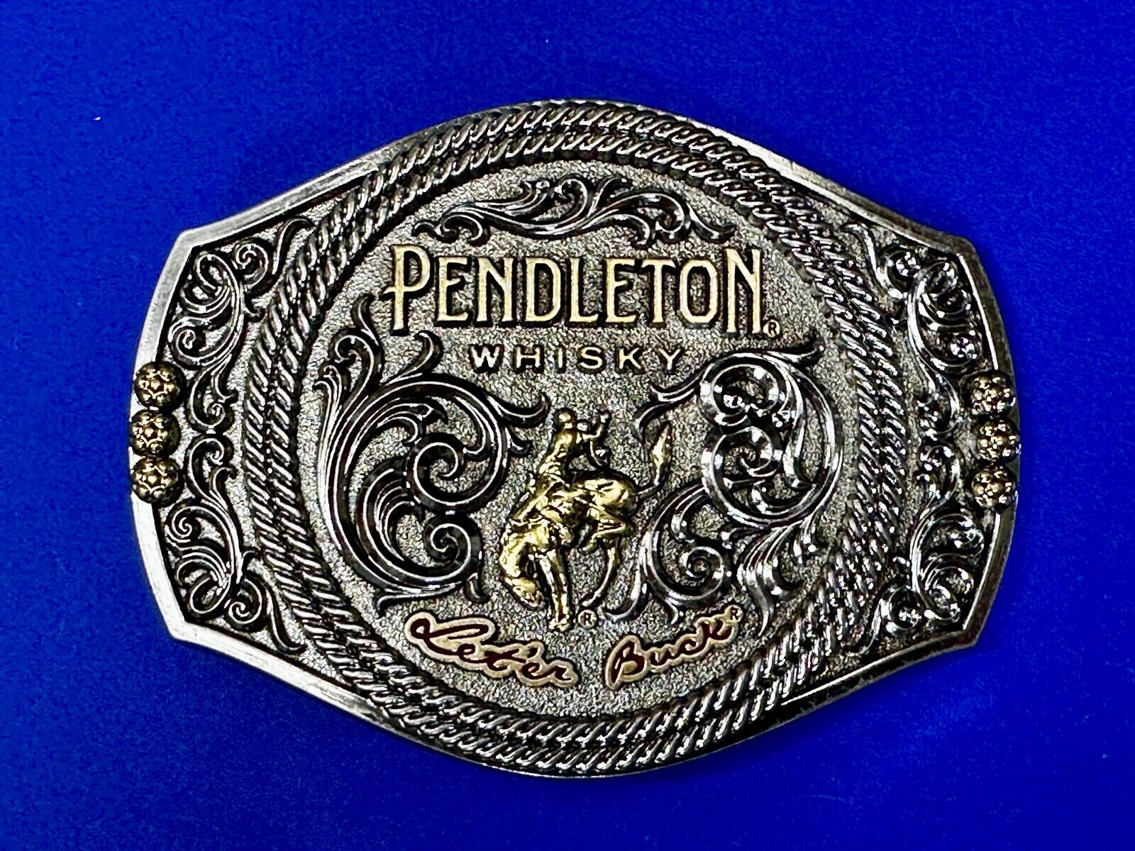 2021 PENDLETON Whisky Let'er Buck Rodeo Cowboys Montana Silversmiths Belt Buckle