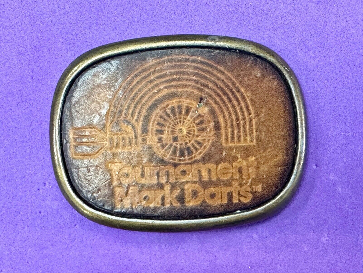 Tournament Mark Darts Leather & Metal Dart board game Belt Buckle