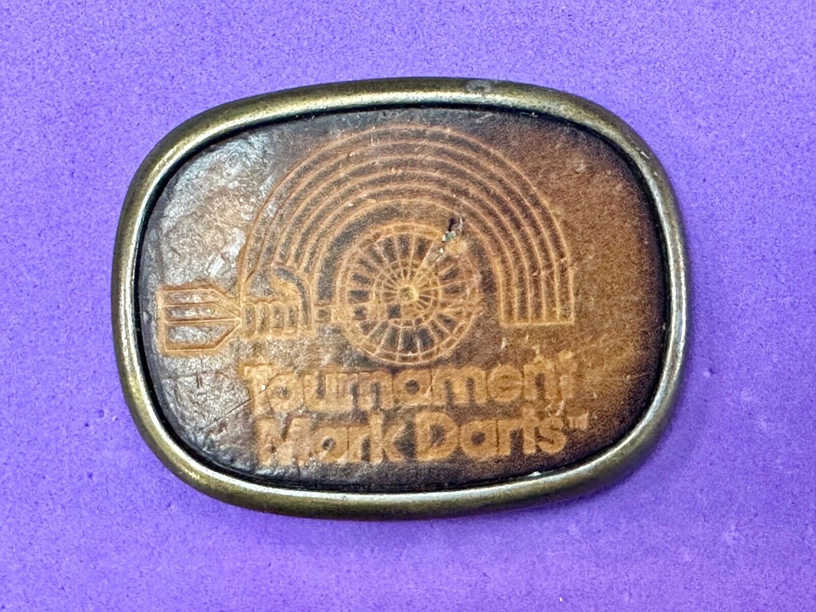 Tournament Mark Darts Leather & Metal Dart board game Belt Buckle