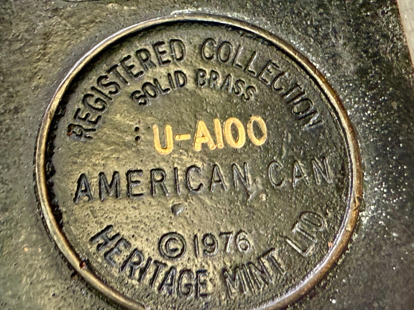 American Can Company 75th Anniversary 1901-1976 Solid Brass Heritage Belt Buckle