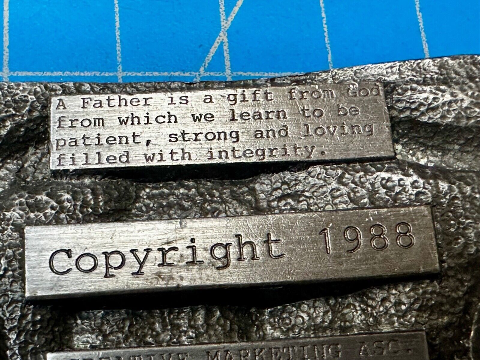 A Tribute to a Father Dad - Vintage Father's Day 1988 Belt Buckle by Creative
