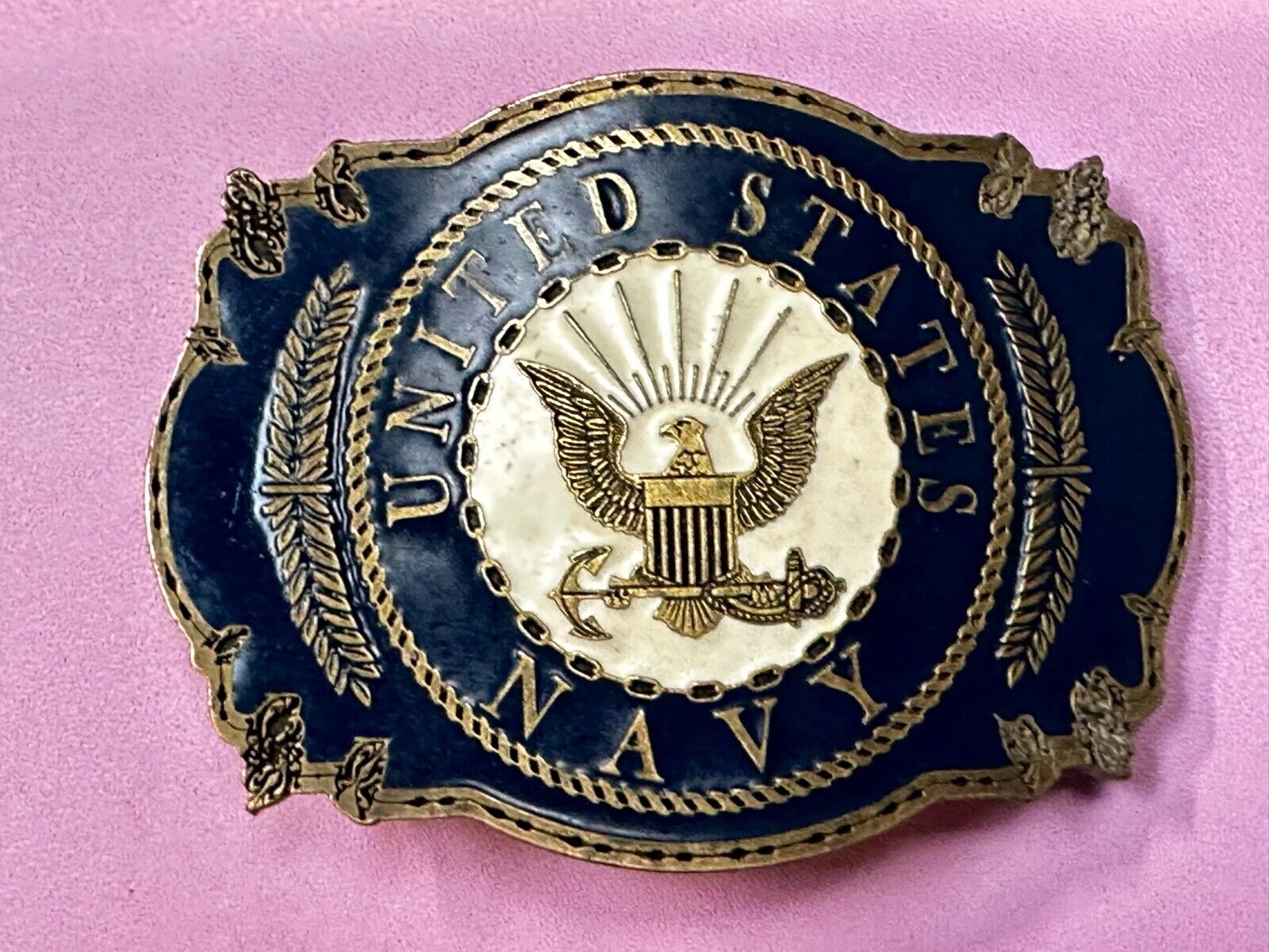 United States Navy Eagle Seal Vintage 1999 Commemorative Belt Buckle B.B. INC