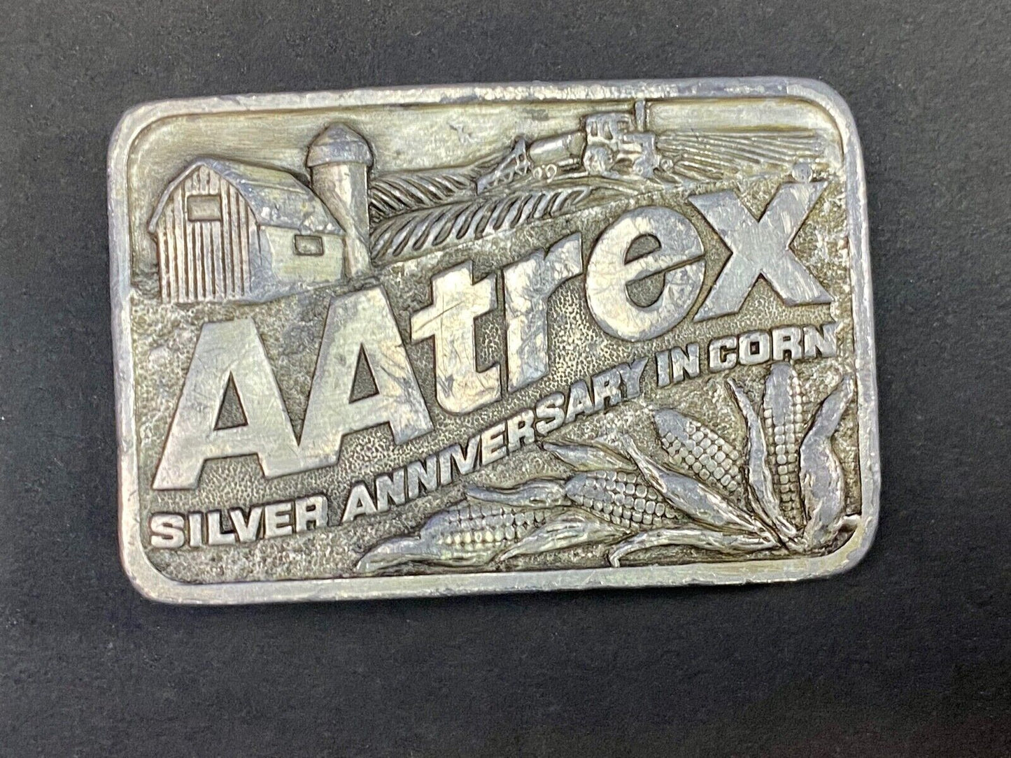Aatrex Farming Herbicide Company Silver Anniversary In Corn Belt Buckle 