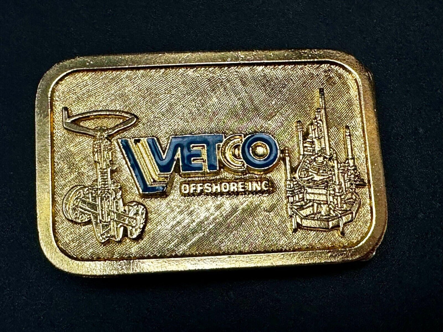 Vetco Offshore Oilfield Oil Drilling Gas Refinery Belt Buckle by Hit Line USA
