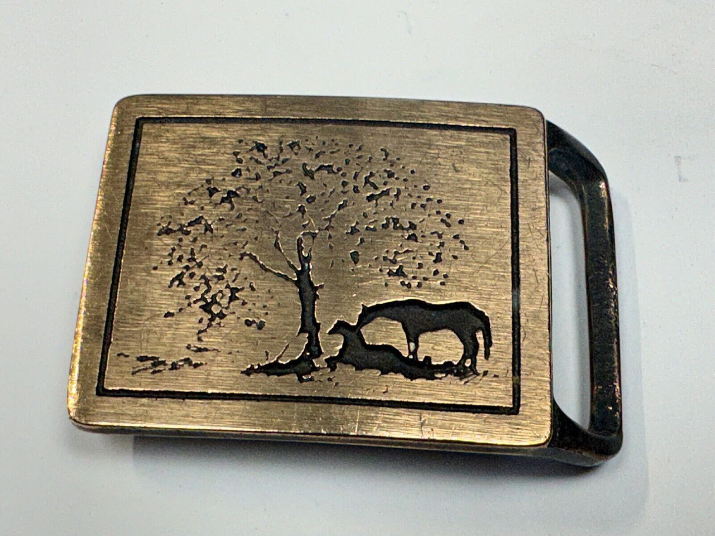Two Horses - Vintage Tech Ether Guild ART belt buckle