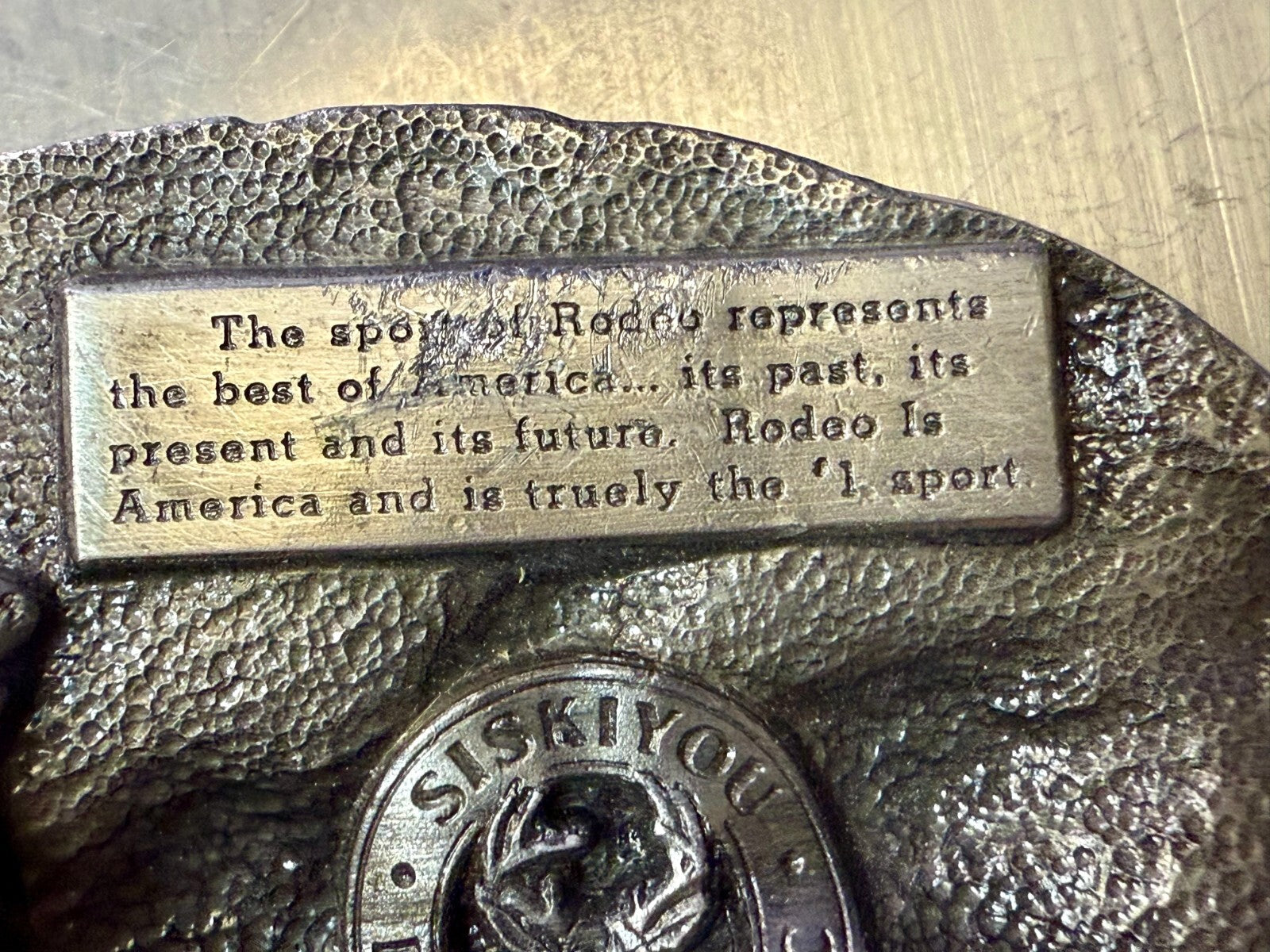 America's #1 Sports Rodeo Cowboy Bronc Rider Vintage 1983 Siskiyou Belt Buckle
