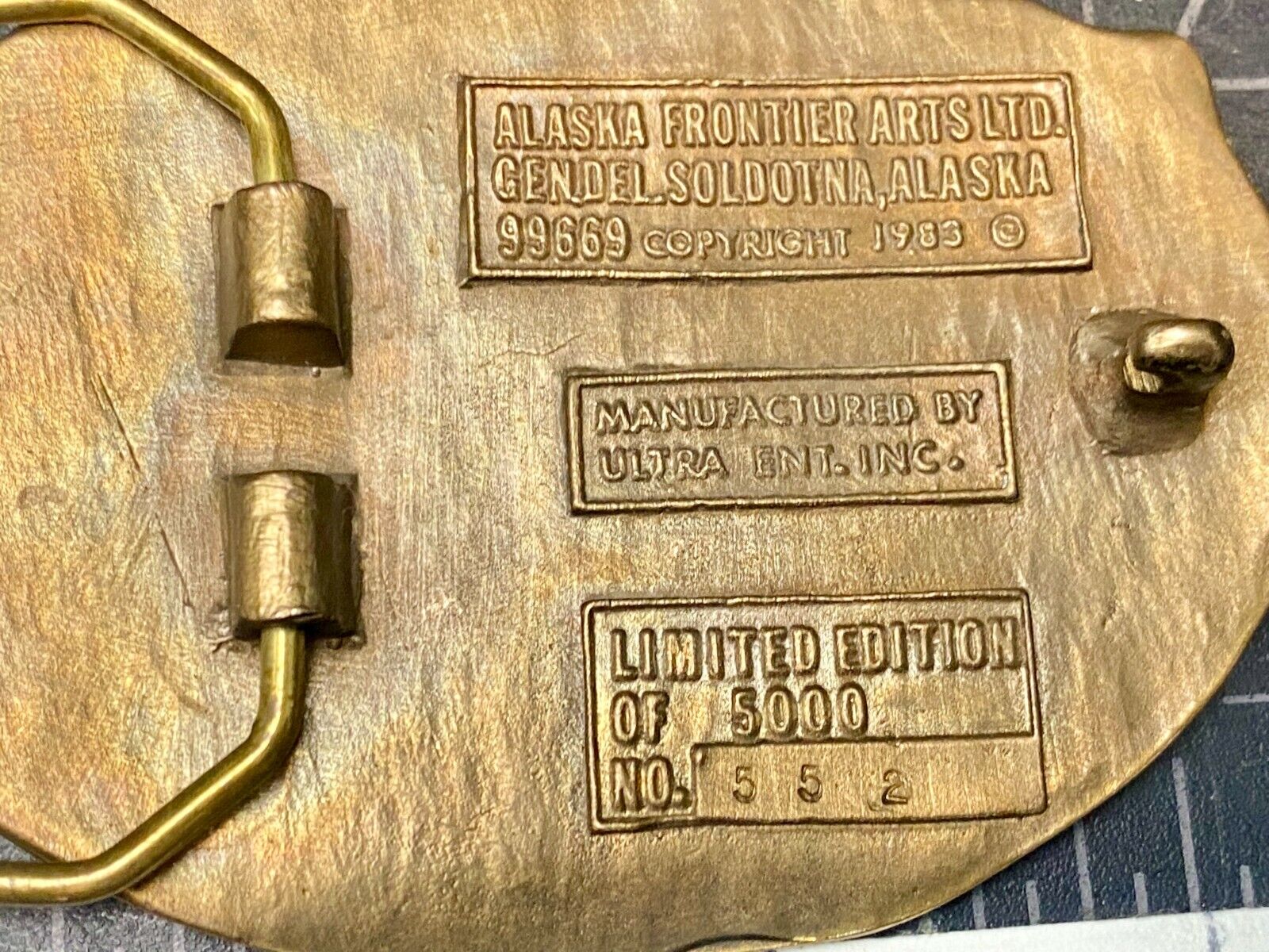 Vintage Alaska The Great Land Limited Belt Buckle  By Alaska Frontier Arts Ltd