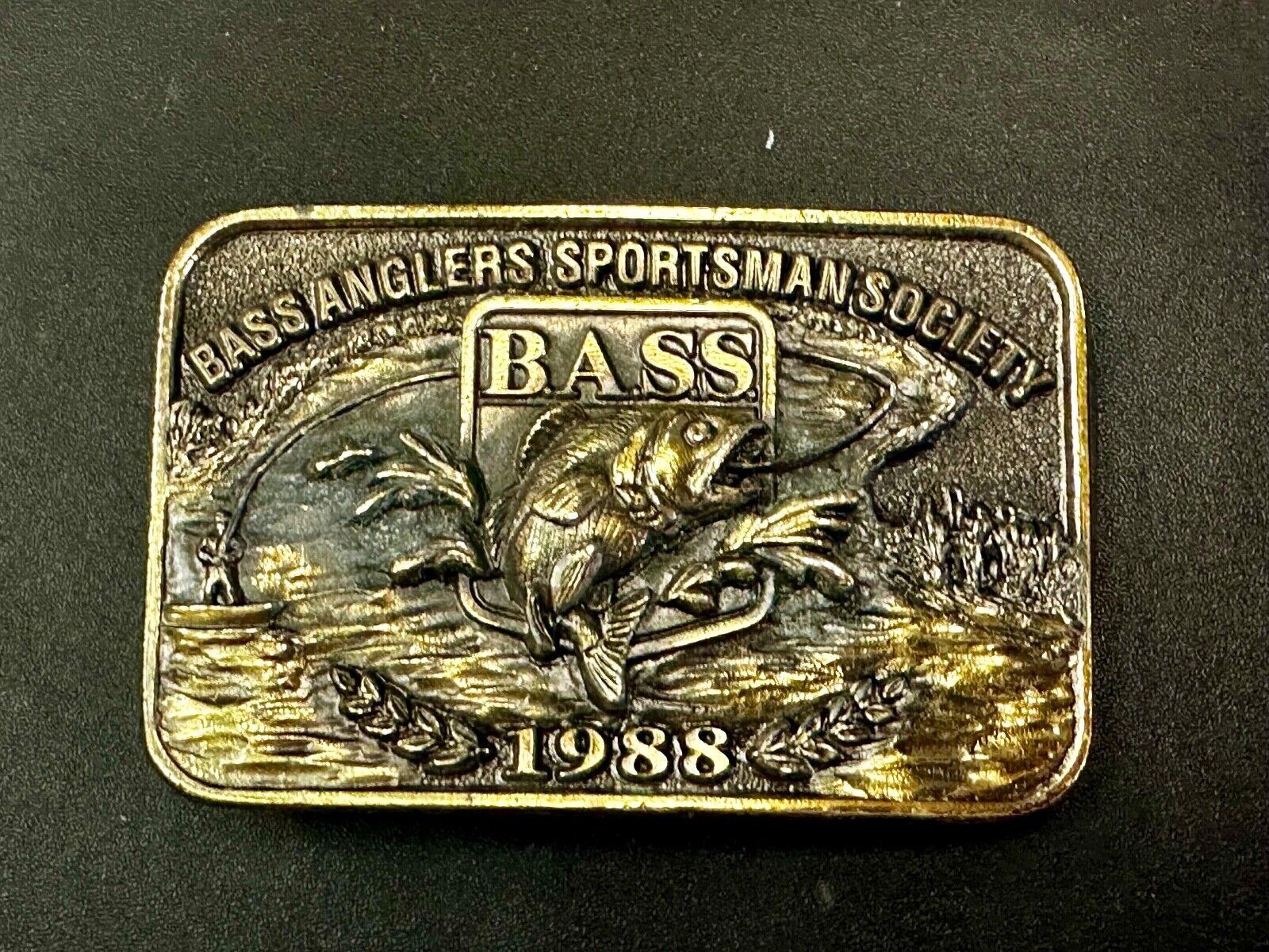 1998 BASS Anglers Sportsman Society Sport Fishing Fishermans  Belt Buckle