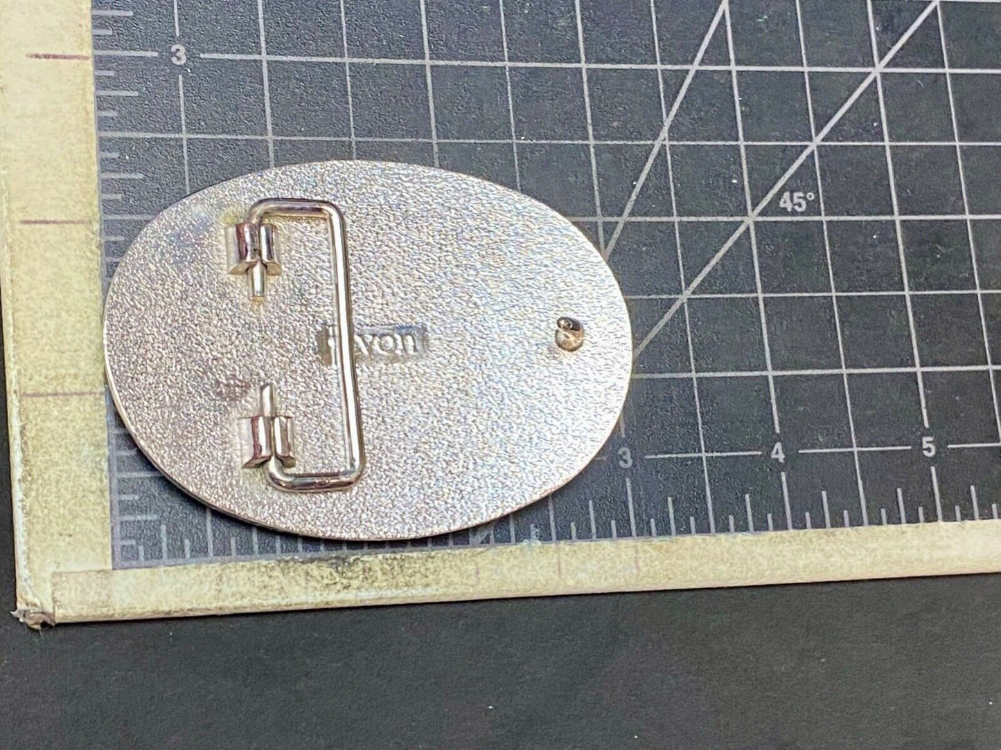 Vintage Avon Silver Tone Western Horse Saddle Cowboy Belt Buckle