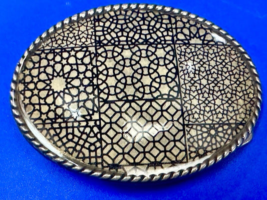 Trippy  Multi Pattern design  what I call retro wallpaper Belt Buckle by Ivan