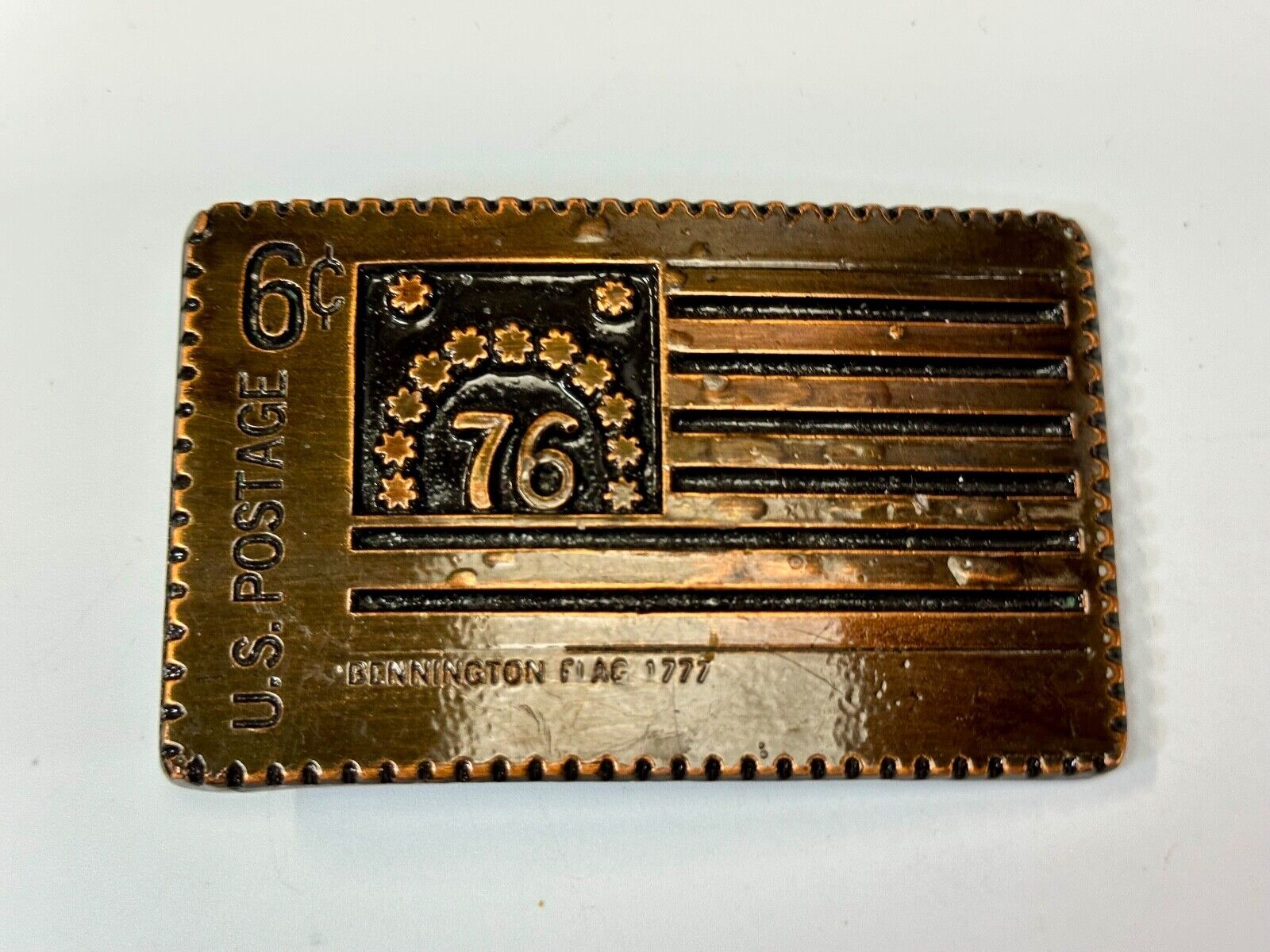 US STAMP Bicentennial celebration America figural belt buckle by Oden