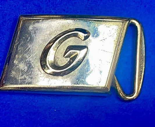 Vintage Hickok Usa Alphabet Letter "G" 1.5" Monogram Belt Buckle
