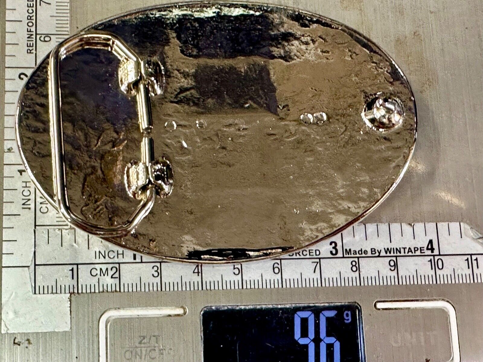 4" wide western silver tone NOS belt buckle your craft project or to wear!