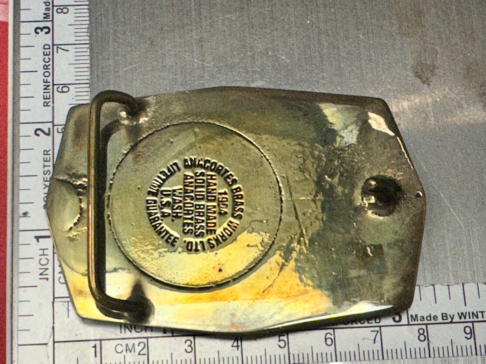Aegius North American Chemical Company team member brass Anacortes belt buckle