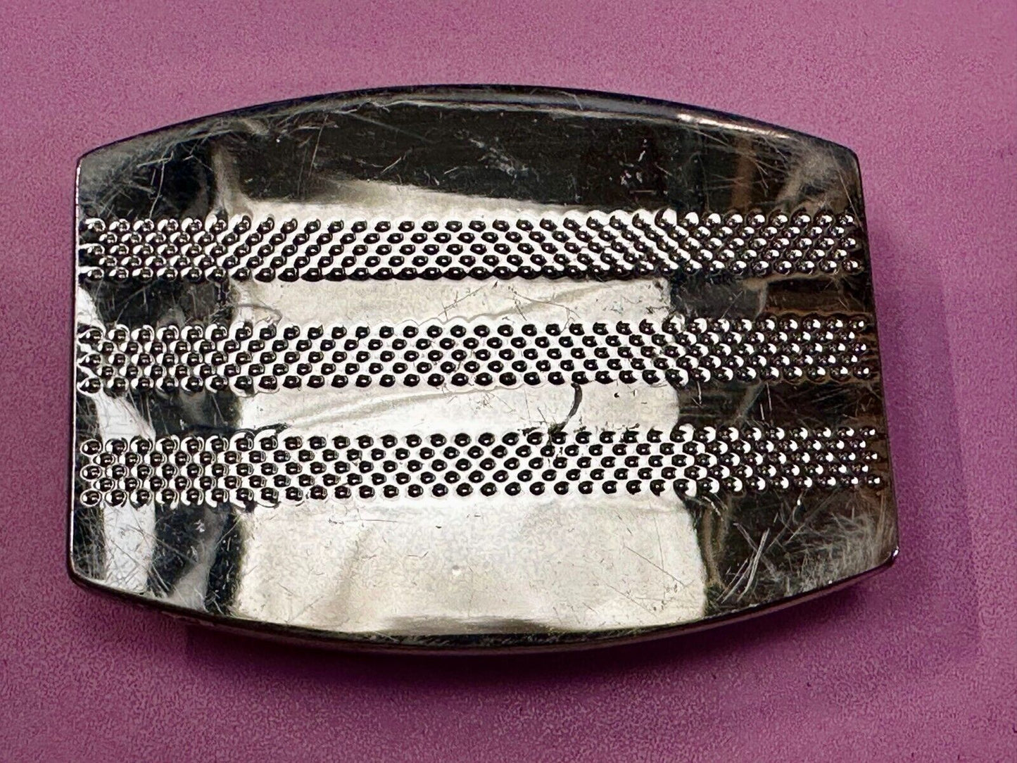 Adidas Golf Stripe Silver Color Trophy Dress Style Reflective Belt Buckle