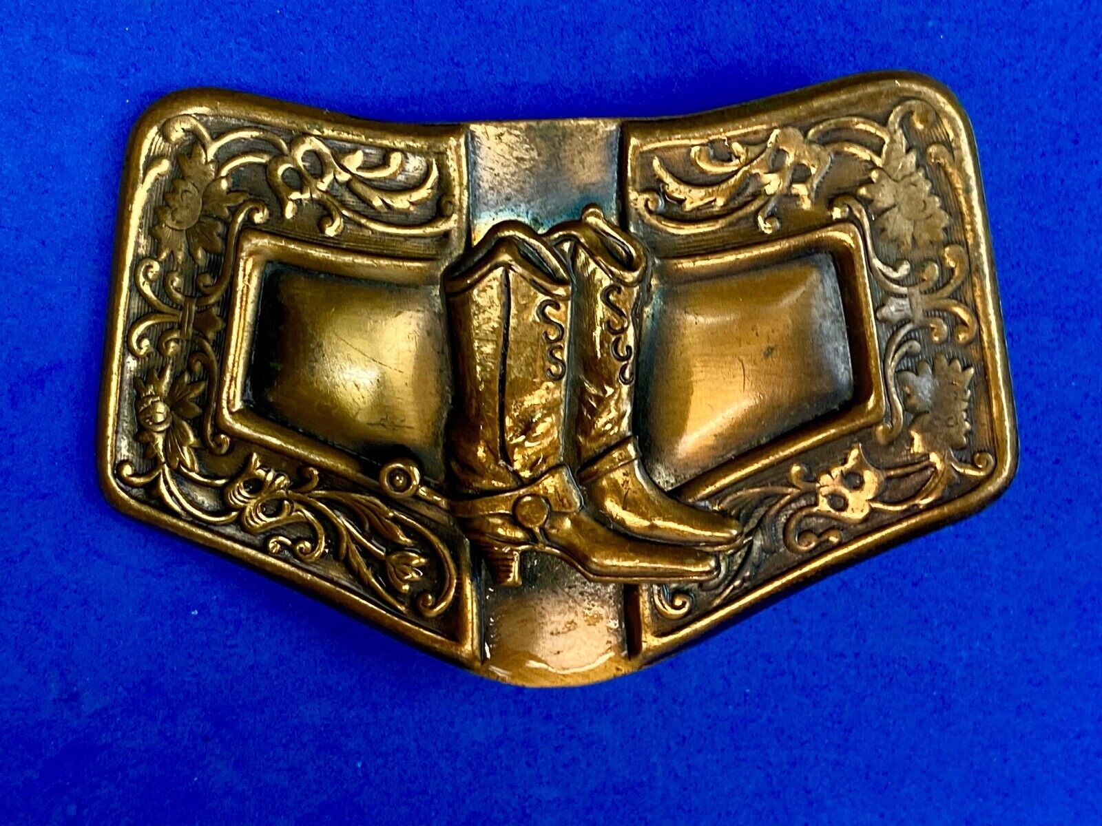 unique shaped vintage Western cowboy boots jeans cowboy cowgirl belt buckle 