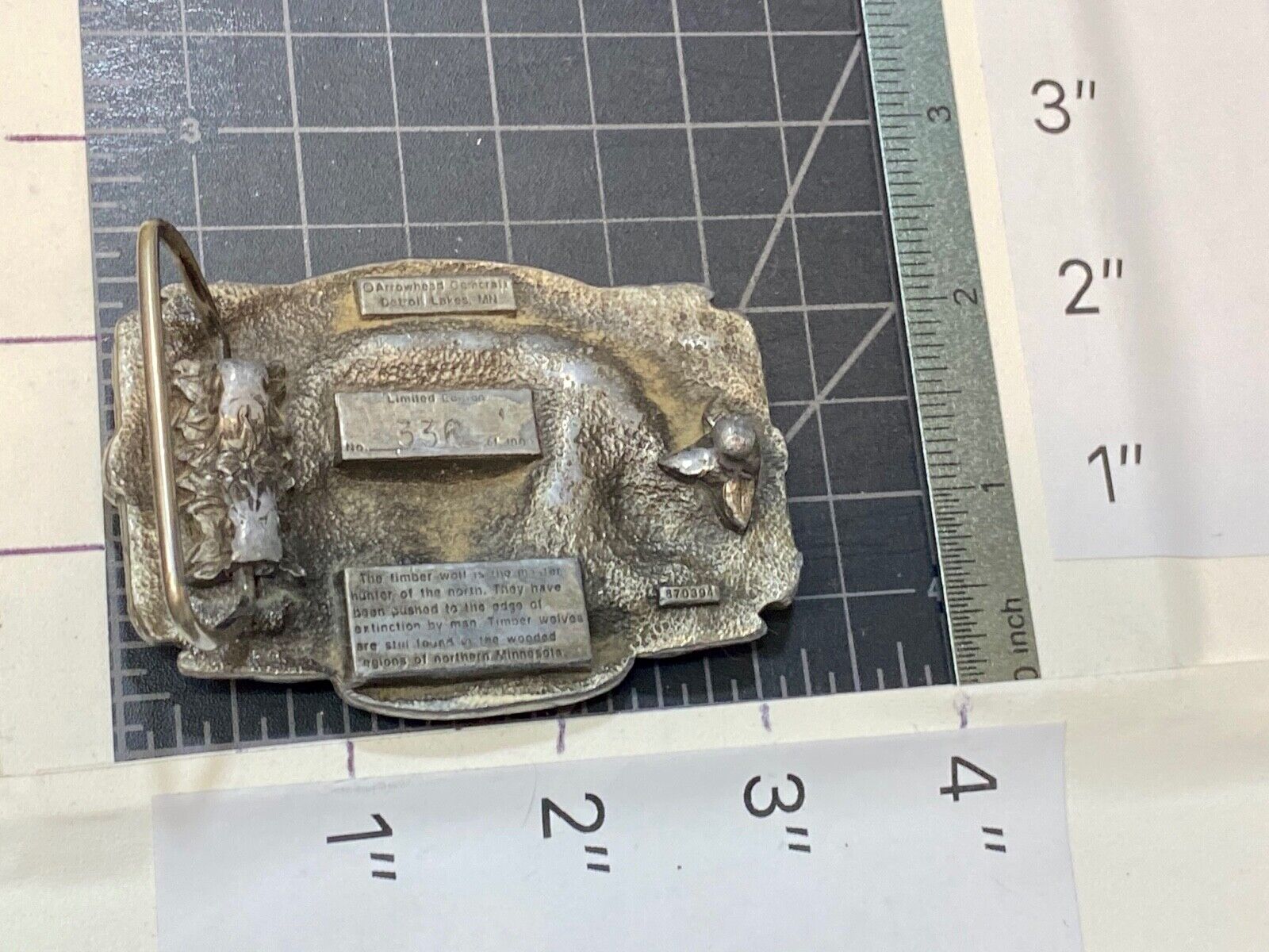 Vintage 1987 Commemorative Timber Wolf State of MN Minesota Wildlife series 
