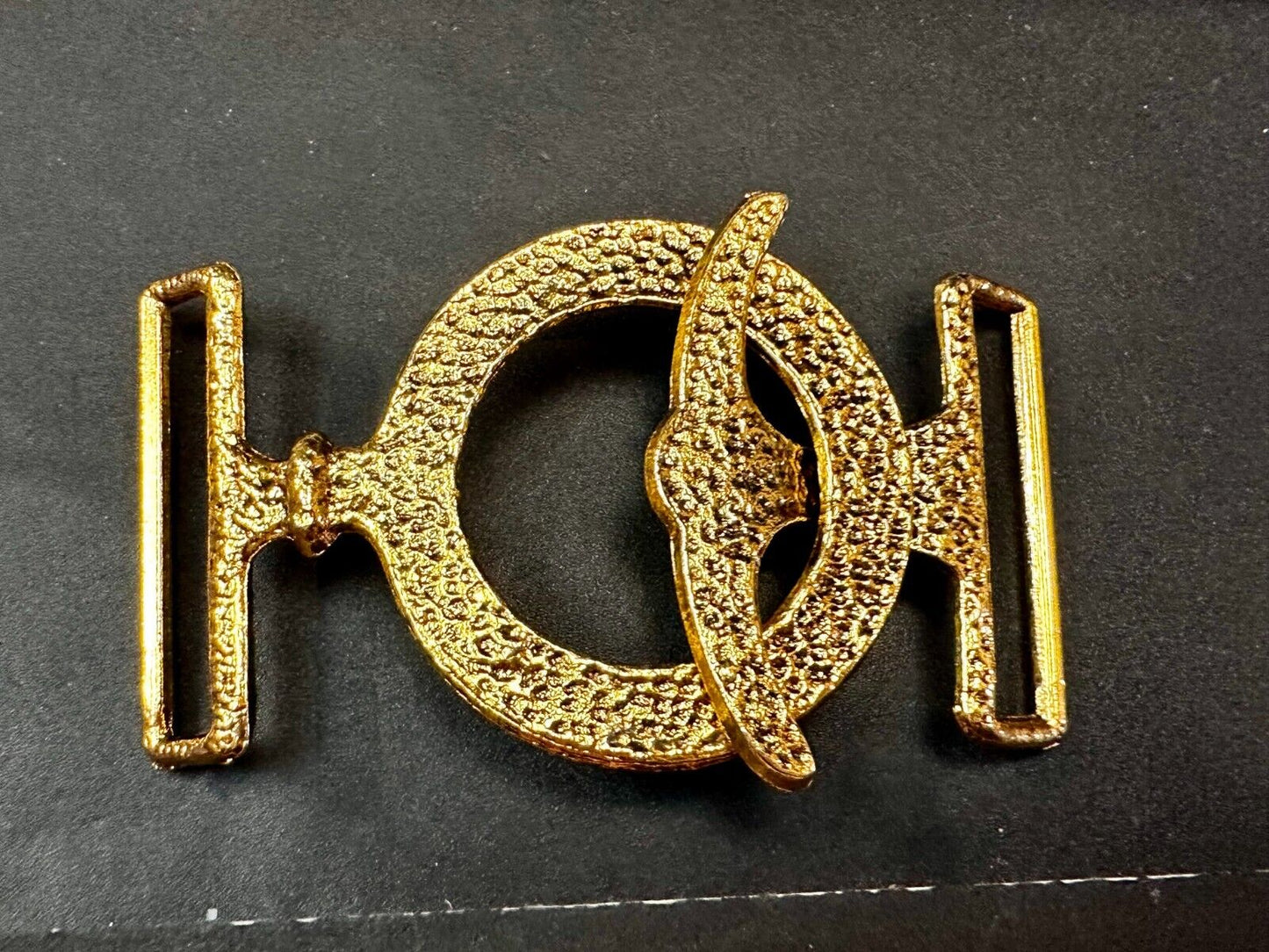 Two-Piece Interlocking Anchor? Open Work Gold Tone Vintage Belt Buckle