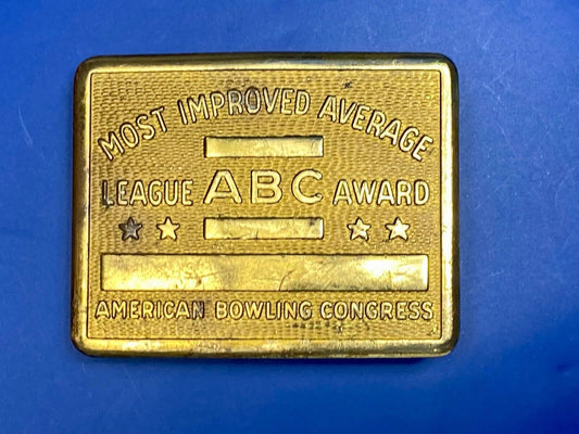 American bowling congress LAEGUE ABC Award most improved Average belt buckle 