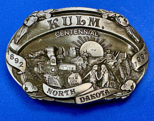 Vintage KULM North Dakota commemorative belt buckle by DART inc.