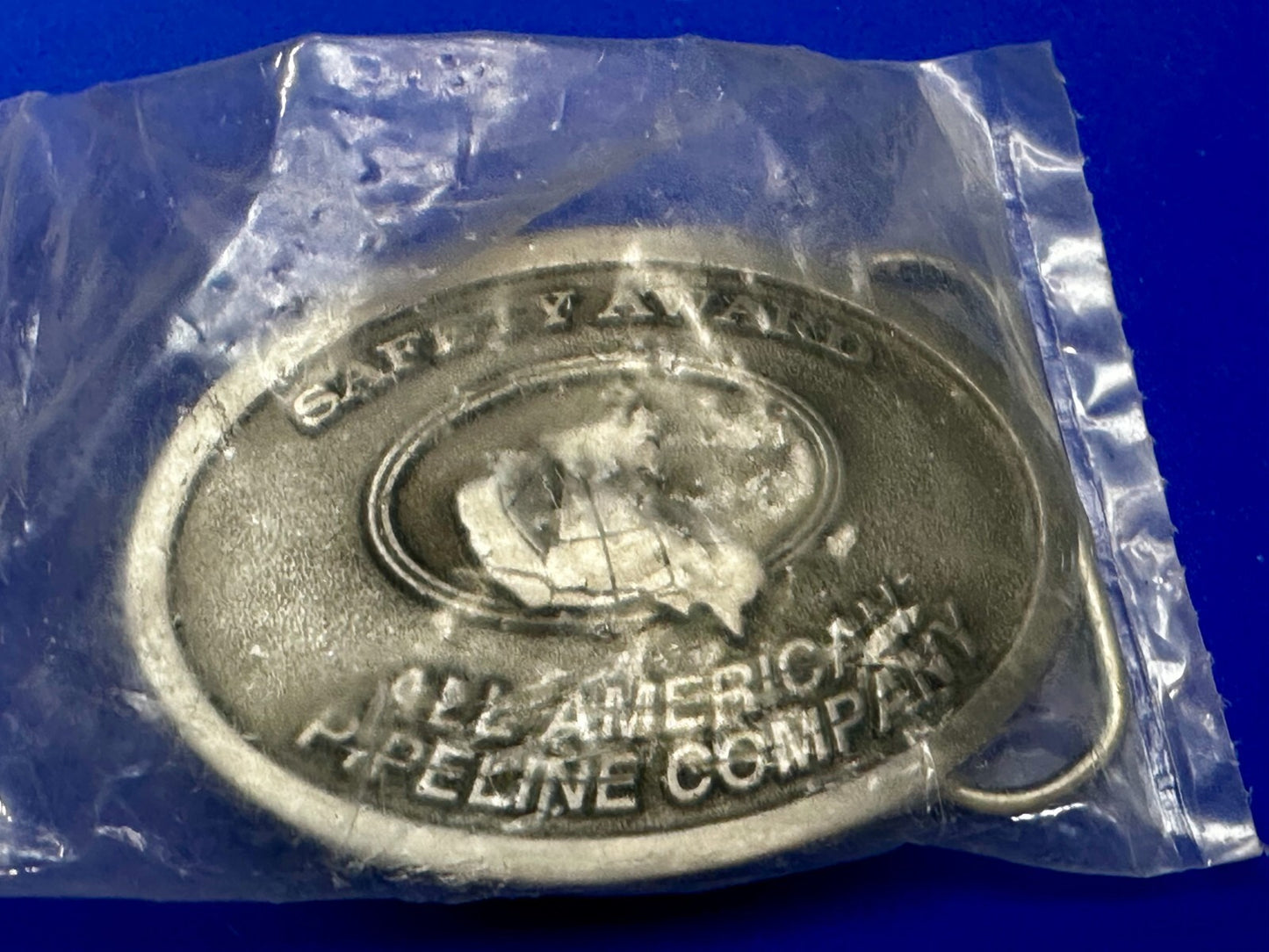 All American Pipeline Company Safety Award Worker Commemorative 1994 Belt Buckle