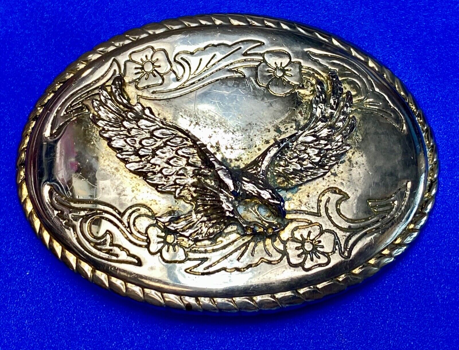 Vintage American Eagle Flying Proud belt buckle to restore