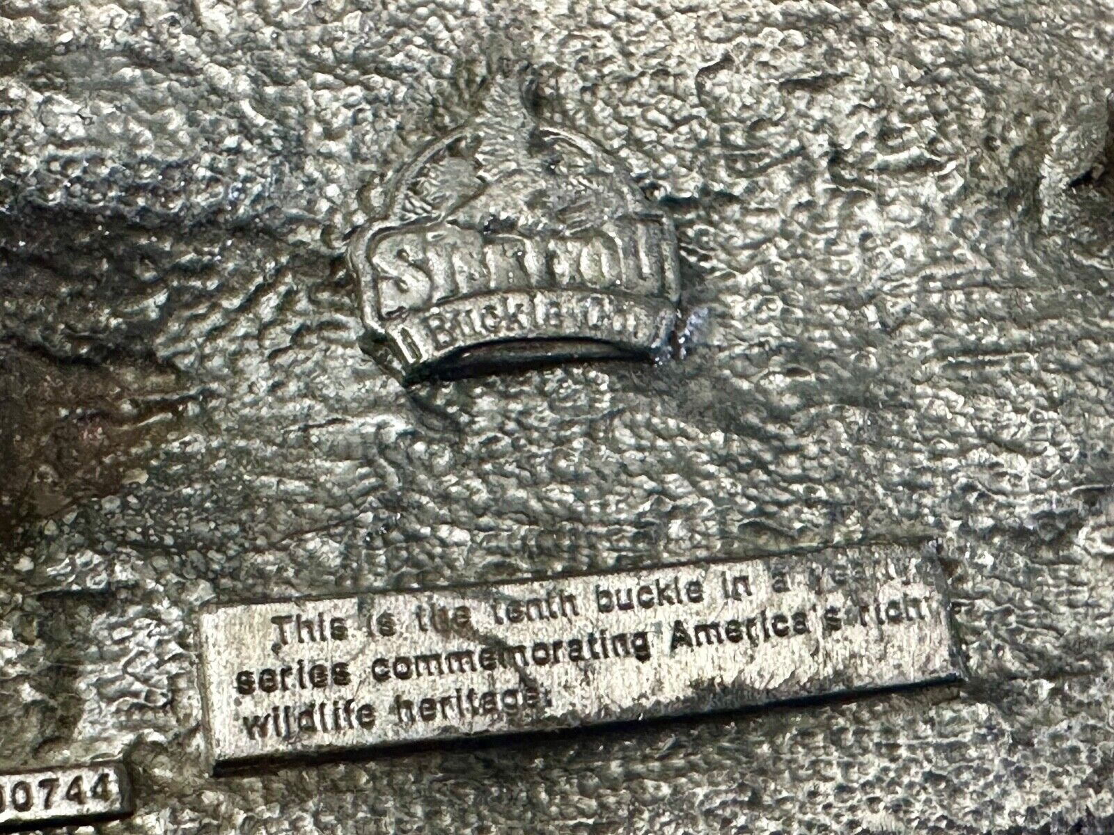 Alaska Wildlife Vintage 1991 Commemorative Pewter Belt Buckle