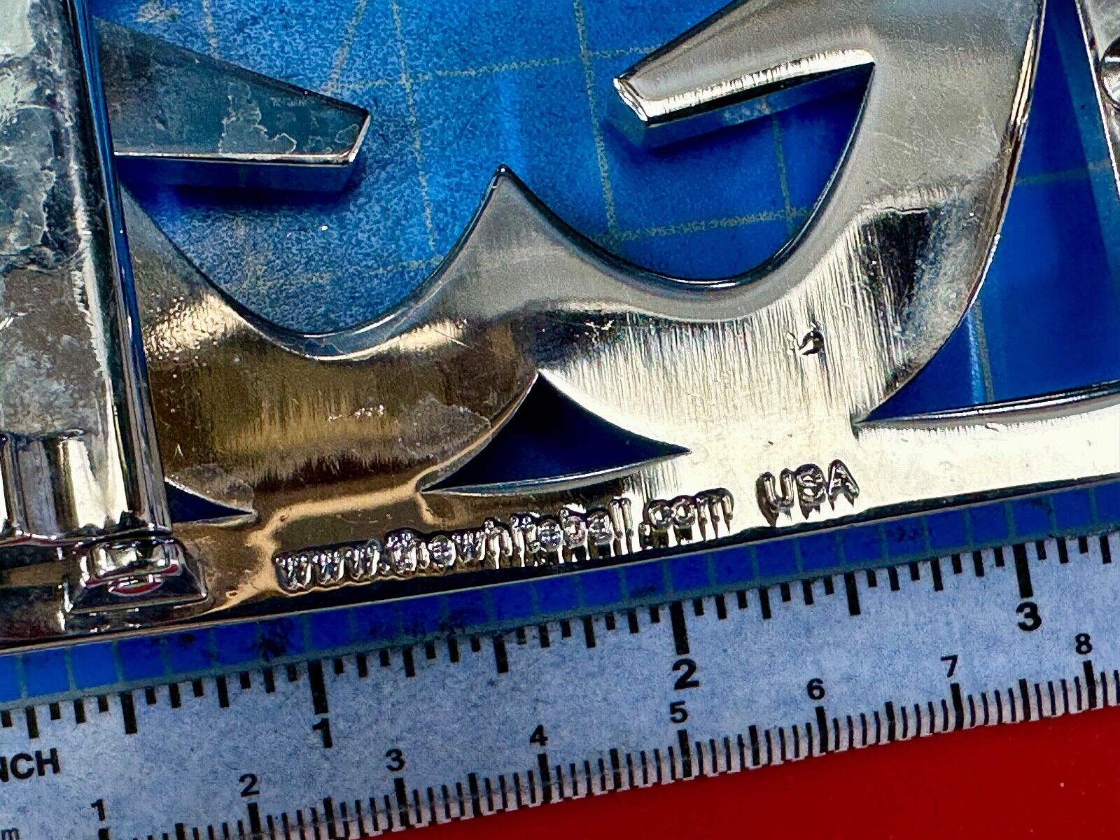 unique see through dual hook pattern silver color reflective belt buckle