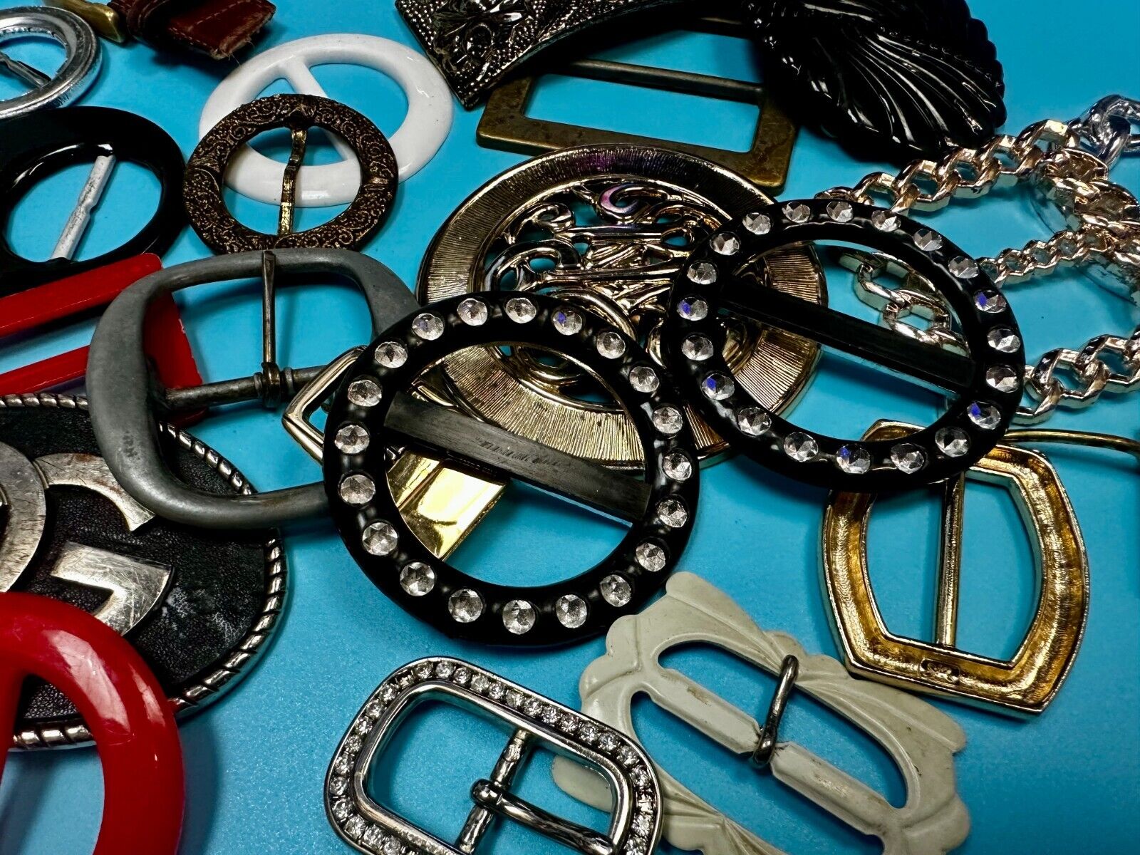 23 Vintage to Modern Scarf Slides Belt buckles -  Lot, Grab Bag - Resale Gifts!