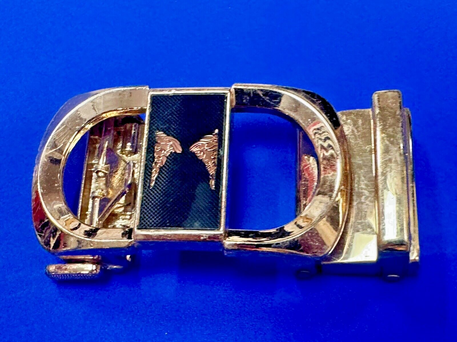 Black and Gold Tone Replacement Formal Dress Style Belt Buckle