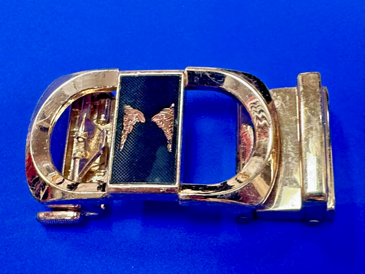 Black and Gold Tone Replacement Formal Dress Style Belt Buckle