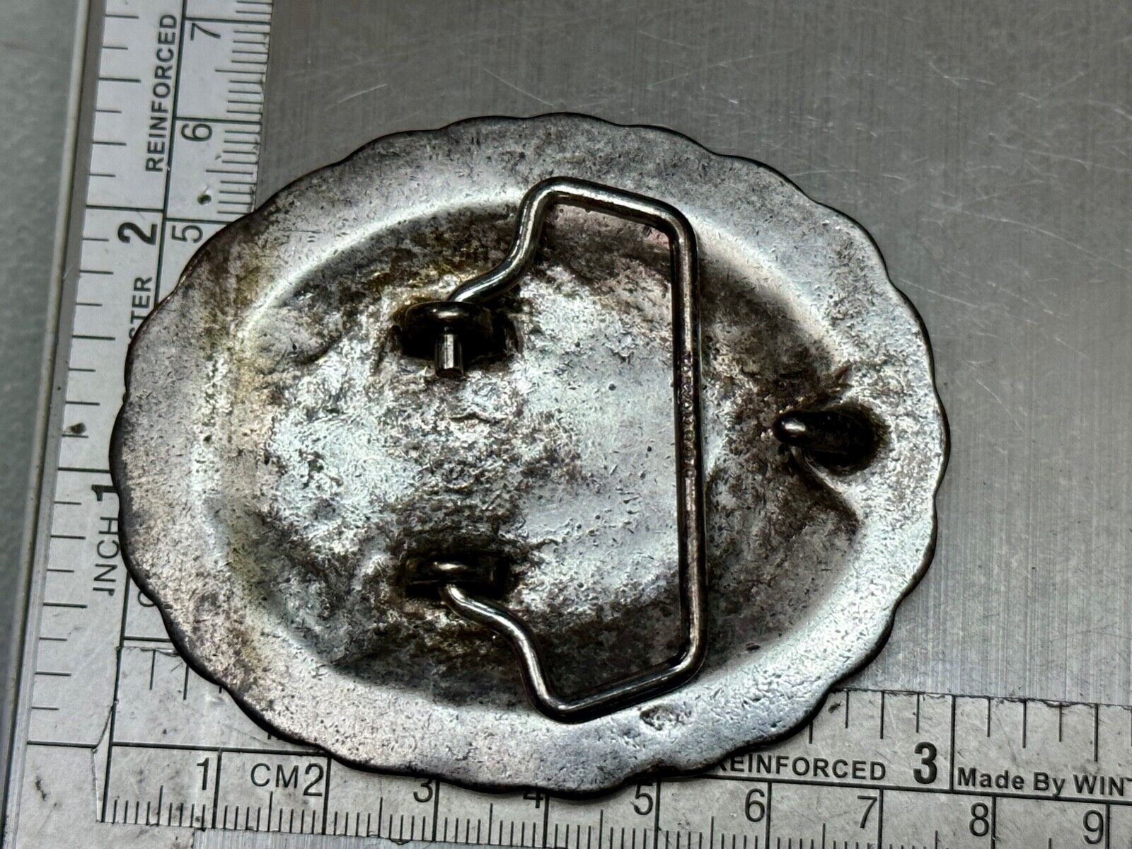 3" wide southwestern Concho Style Dress silver tone Belt Buckle