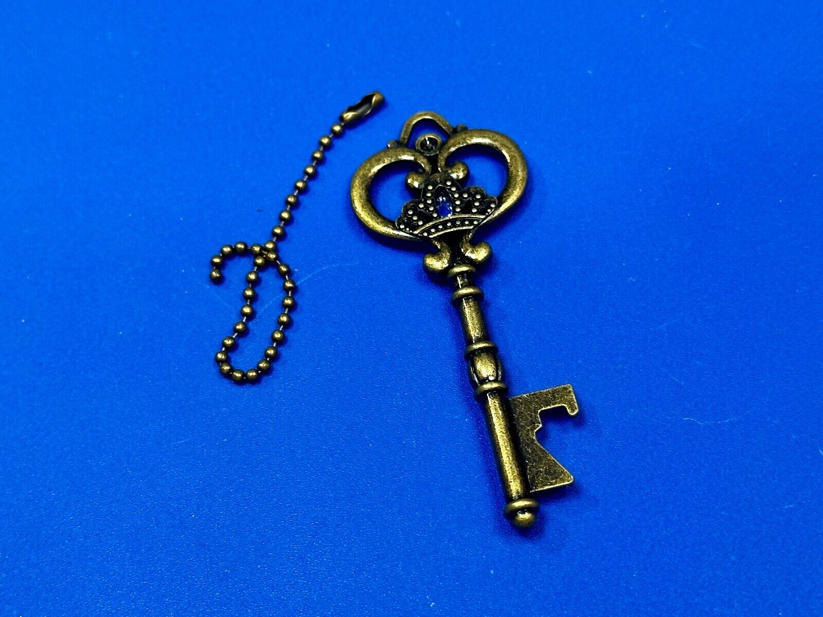 3" Skeleton Key Pendant Antiqued Bronze Keychain, Key Chain Ring Souvenir