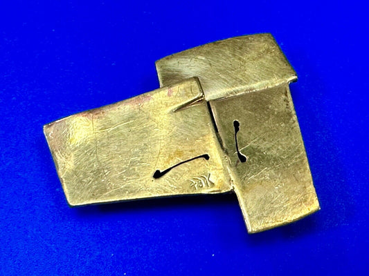 Artisan Brass Abstract Crumpled Paper Art Hippy Belt Buckle