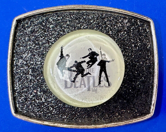 The Beatles - Black White Round Centerpiece belt buckle by Century Canada