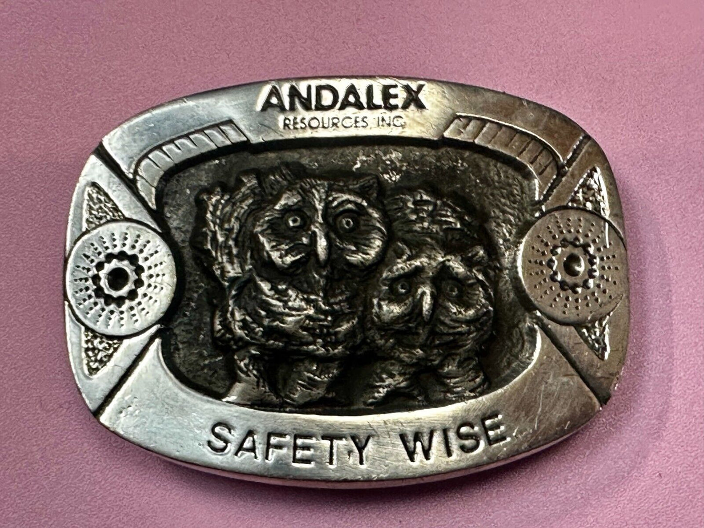 Andalex Resources Inc Safety Wise Night Owl Vintage Gary Prazen Belt Buckle