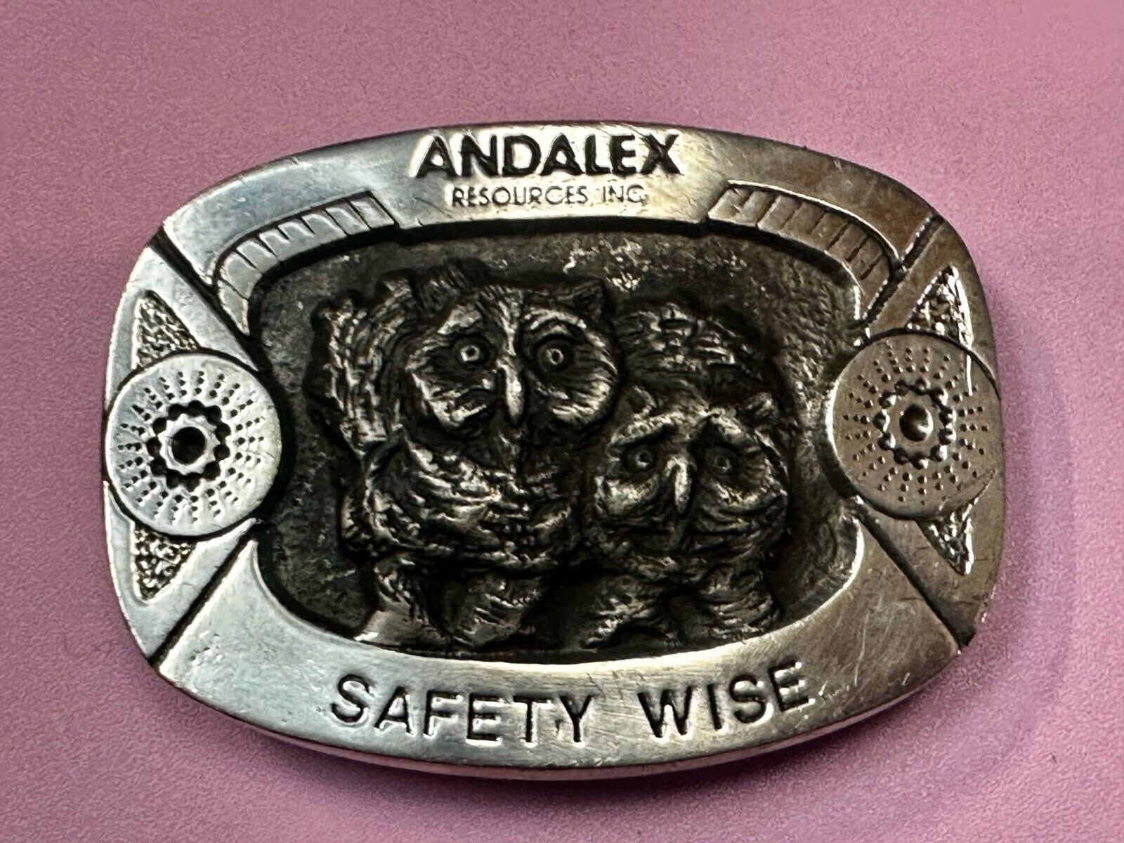 Andalex Resources Inc Safety Wise Night Owl Vintage Gary Prazen Belt Buckle