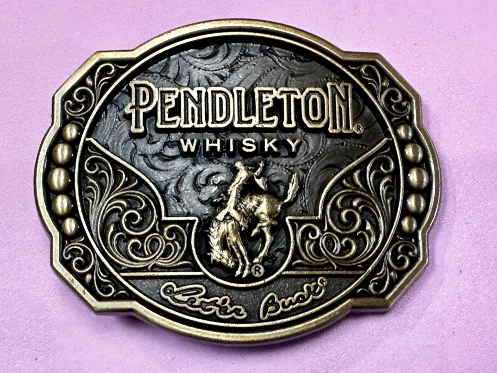 2024 Pendleton Whiskey Let'er Buck Rodeo Cowboy Montana Silversmiths Belt Buckle