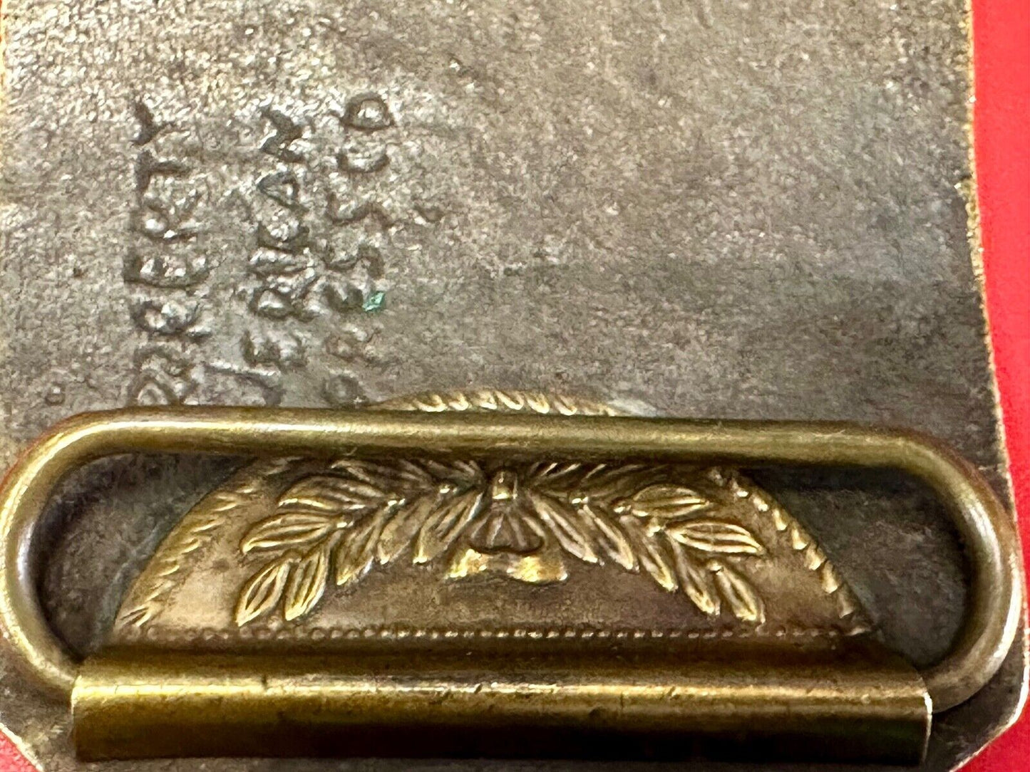 American Express Wells Butterfield stagecoach belt buckle - see back!